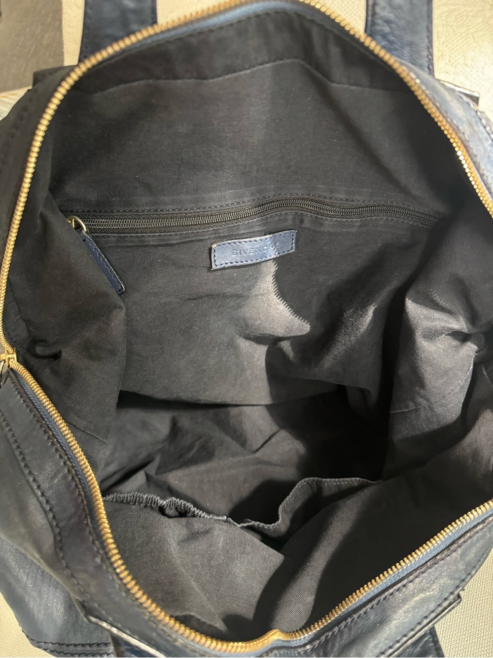 Givenchy Nightingale Navy Blue 2 way Leather Bag - Picture 12 of 14
